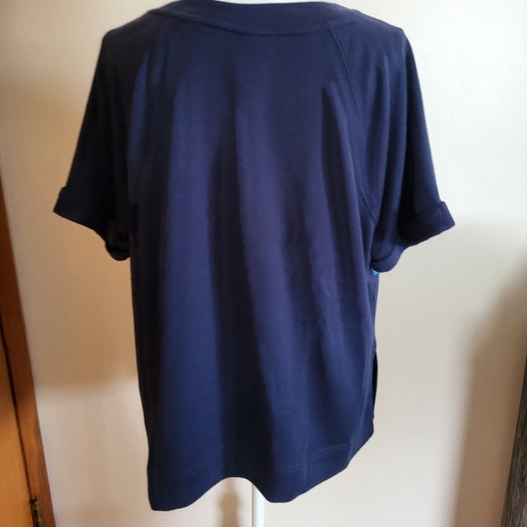 Lou & Grey Striped Cotton Terry Sweatshirt Tee Size Large NWT - Picture 6 of 8